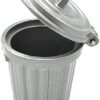 EatingBiting Adult Scene DIY 1:12 Dollhouse Miniature Furniture Home Garden Trash Can Garbage Bin Silver 30mm Width: 26mm Height: 35 - Image 2