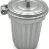 EatingBiting Adult Scene DIY 1:12 Dollhouse Miniature Furniture Home Garden Trash Can Garbage Bin Silver 30mm Width: 26mm Height: 35 - Image 4