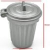 EatingBiting Adult Scene DIY 1:12 Dollhouse Miniature Furniture Home Garden Trash Can Garbage Bin Silver 30mm Width: 26mm Height: 35 - Image 7