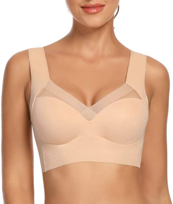 WOWENY Womens Wirefree Padded Bras Everyday Lounge Bra Sleeping Seamless Straps Bralettes Full Coverage Pullover Plus Size - Image 2