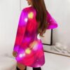 Women's Spring Dresses Fashion Valentine's Day Printed Long Sleeved Irregular Pleated Round Shirt Dress, S-3XL <br> - Image 5