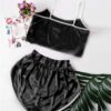 Plus Size Lingerie for Women, Sexy Pajamas Cami Nightwear Intimates Camisole + Shorts Set - Image 3