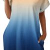 Womens Summer Dress 2024 V Neck Casual Loose Split Sleeveless Fashion Boho Floral Beach Dress Sundress A-Line Dress <br> - Image 4