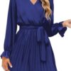 Women's Dresses 2024 Fashion Autumn/Winter Collared Long Sleeve Shirt Hairball Casual Top Cocktail Dress, S-2XL <br> - Image 2