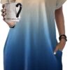Womens Summer Dress 2024 V Neck Casual Loose Split Sleeveless Fashion Boho Floral Beach Dress Sundress A-Line Dress <br> - Image 3