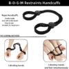 Rope Handcuffs Bracelets 2 Pcs Sex Restraints Ankle Cuffs BDSM Bondage Adjustable Handcuffs Anklets Sex Toys Cotton Ropes Wrist Cuffs Beginner Fetish Adult SM Game for Women (Black) - Image 5