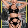 Kaei&Shi Strappy Harness, All Adjustable, Underwire Racerback, 4pc Garter Set - Image 4