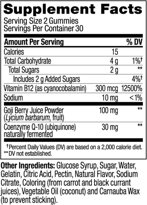 OLLY Daily Energy Gummy, Caffeine Free, Vitamin B12, CoQ10, Goji Berry, Adult Chewable Supplement, Tropical Flavor - 60 Count - Image 8