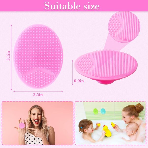 Nuogo 40 Pack Facial Cleansing Brush Face Scrubber Face Exfoliator Exfoliating Brush Soft Silicone Scrubber Handheld Wash Scrub Pad Tool for Deep Cleaning Pore Blackhead Delicate Dry Skin Care Women - Image 3