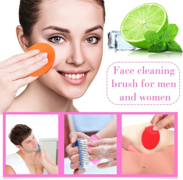 Nuogo 40 Pack Facial Cleansing Brush Face Scrubber Face Exfoliator Exfoliating Brush Soft Silicone Scrubber Handheld Wash Scrub Pad Tool for Deep Cleaning Pore Blackhead Delicate Dry Skin Care Women - Image 5