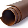 Tooling Leather Square 1.8-2.0MM Thick Genuine Top Full Grain Oil Tan Crazy Horse Cowhide Leather Sheets for Crafts Tooling Sewing Wallet Earring Hobby (Dark Brown, 8"x12") - Image 2
