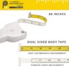 Perfect Body Tape Measure - 80 Inch Automatic Telescopic Tape Measure - Retractable Measuring Tape for Body: Waist, Hip, Bust, Arms, and More (White - 80 inch) - Image 3