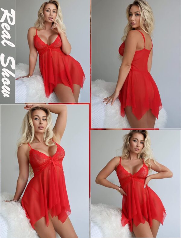 Avidlove Lingerie for Women Lace Babydoll Sleepwear Boudoir Outfits Plus Size Langeray XS-5XL - Image 7