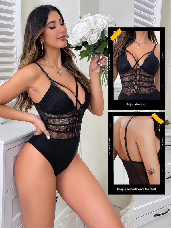 Buitifo Women Sexy Bodysuit One Piece Babydoll Lingerie Lace Teddy Negligee - Image 3