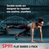 SPRI Flat Bands 3-Pack - Resistance Band Kit Set with 3 Levels of Resistance - Exercise Bands for Strength Training, Flexibility, & Body Workout - Versatile Fitness Tool - Light, Medium, and Heavy - Image 5