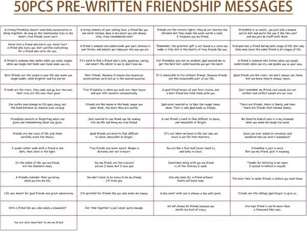 Friendship Messages in a Bottle（5oz）,Friendship Gifts for Your Bestfriend,Women,BFF, Sister, 50PCS Pre-Written Capsule Letters Gifts for Valentine’s Day,Birthday,Thanksgiving, Chrismas Day. - Image 8
