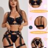 Avidlove Lingerie Set for Women Sexy Strappy Lingerie Underwire Push Up Bra Garter Set Lingerie with Chain - Image 6