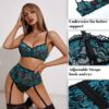 Avidlove Women Lingerie Set High Waisted Underwire Lingerie With Garter Belt Lace Babydoll - Image 5