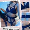 Sexy Lingerie Set For Women With Garter Belt 5 Pieces Strappy Bra and Panty Set Adjustable With Chain - Image 6