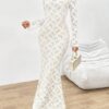 Dresses for Women 2024 Lace Square Neck Hem Date Night Dress Fashion Midi Long Dress <br> - Image 6