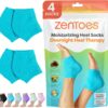 ZenToes Moisturizing Fuzzy Sleep Socks with Vitamin E, Olive Oil and Jojoba Seed Oil to Soften and Hydrate Dry Cracked Heels (Regular, Blue) - Image 2