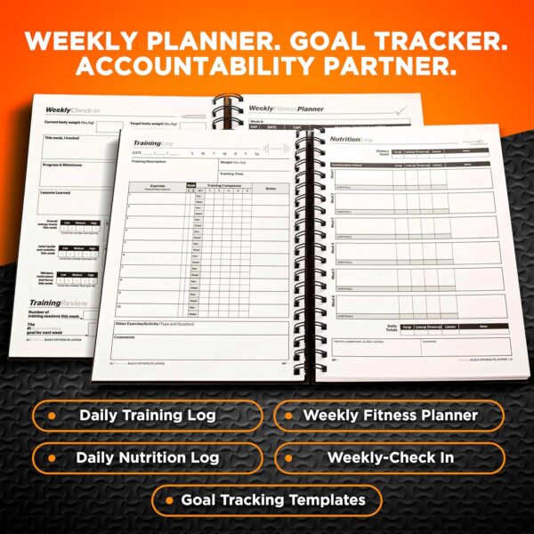 SaltWrap Daily Fitness Planner – Workout Planner & Log Book – Exercise Gym Notebook – Wellness, Health, Nutrition, and Food Plan Tracker – Weight Loss Goal Tracking (Daily + Weekly) - Image 4