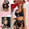 Avidlove Lingerie Set for Women Sexy Strappy Lingerie Underwire Push Up Bra Garter Set Lingerie with Chain - Image 5