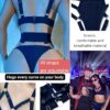 Sexy Lingerie Set For Women With Garter Belt 5 Pieces Strappy Bra and Panty Set Adjustable With Chain - Image 7
