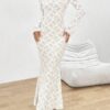 Dresses for Women 2024 Lace Square Neck Hem Date Night Dress Fashion Midi Long Dress <br> - Image 4