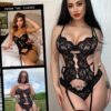 Avidlove Sexy Garter Lingerie Set for Women Lace Bodysuit Cut Out Rhinestone Underwire Teddy with Panty - Image 4