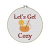 Let's Get Cozy Cross Stitch Kit - EVERYTHING INCLUDED | Hot Toddy | Romantic | Thanksgiving Pattern | Snow Day | Winter Cabin - Image 2